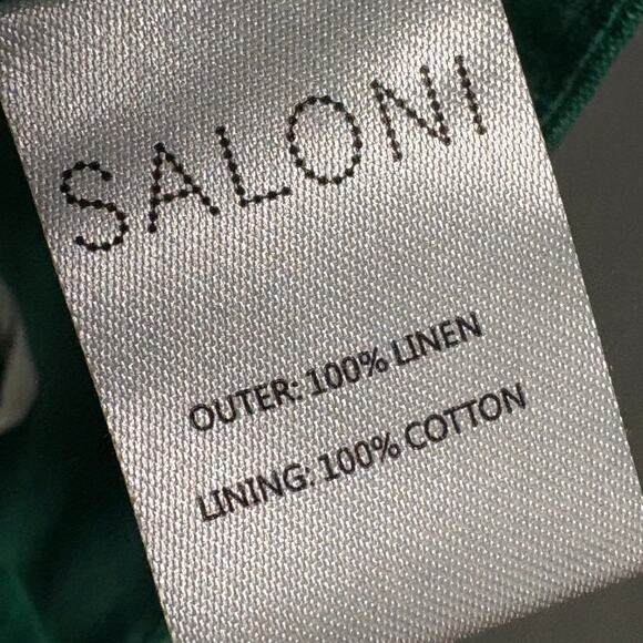SALONI Square Seams Choli Top Washed‎ Green Linen Crop in Green Size US 0/ UK 4 - Picture 6 of 15